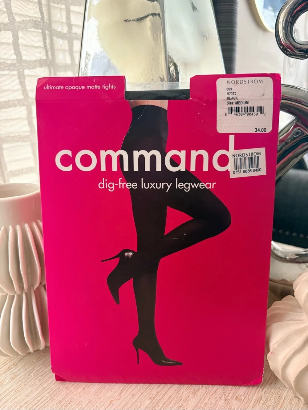 NWT Commando Luxury Dig Free black Tights Size M